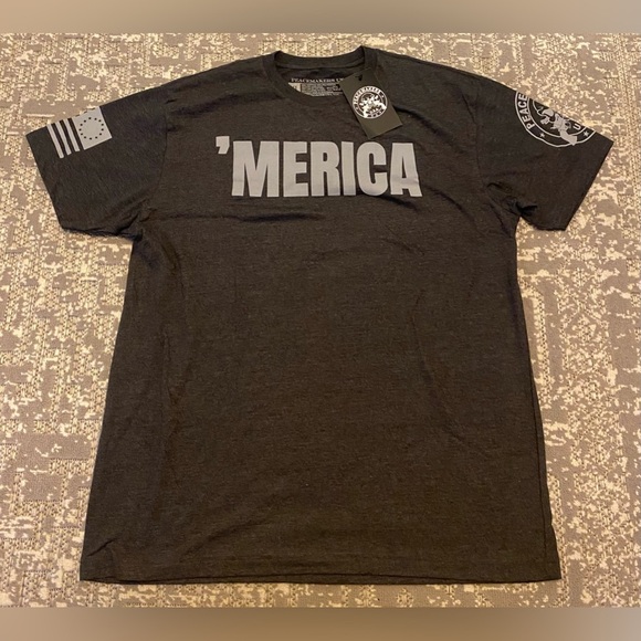 NWT PEACEMAKERS USA 'MERICA T-SHIRT Mens Color Dark Gray Size XL - Picture 1 of 8